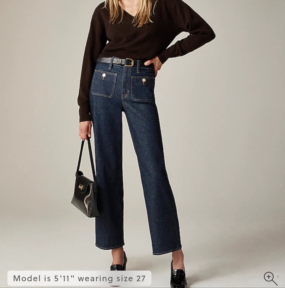 J. Crew Dark Indigo Wide-Leg Jeans